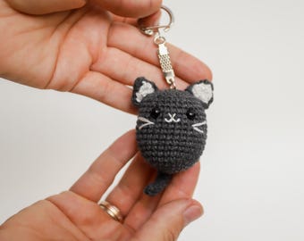 あみぐるみ　ネコ　キーホルダー(小)　7点セット Flat Flat 猫柄ver. 2/猫のあみぐるみパターン/猫のパターン/猫の