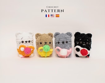 No-Sew Crochet Cats Amigurumi-Muster: Garnknäuel-Kitty (PDF-Muster)