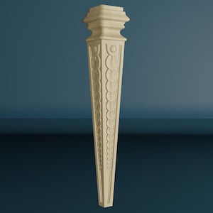 Wood Carved Unpainted Furniture Leg, Ornate Wooden Classic Style Leg, 1 piece