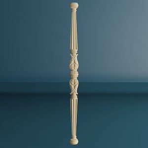 Wood Carved Baluster, Unfinished Wooden Balustrade, Stair Balusters, 1 Piece