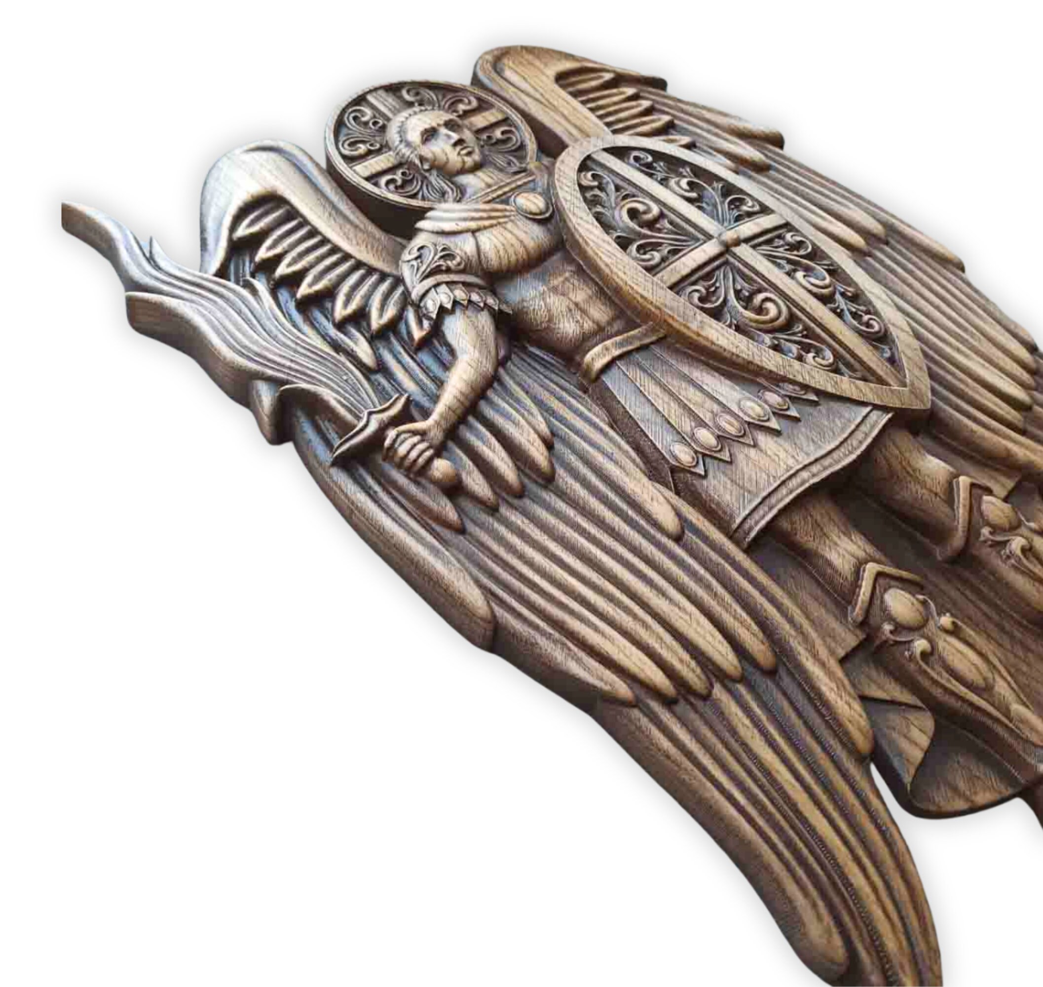 Saint Michael the Archangel Wood Carving, St Archangel Michael ...