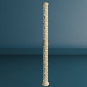 Wood Carved Baluster, Unfinished Wooden Balustrade, Stair Balusters, 1 Piece
