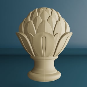 Wooden Newel Post Cap, Decorative Finial for Staircase Pillars, Wood Carved Post Finial, Bed Post Finial