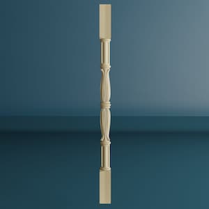 Wood Carved Baluster, Unfinished Wooden Balustrade, Stair Balusters, 1 Piece