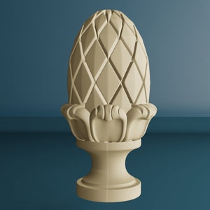 Wooden Newel Post Cap, Decorative Finial for Staircase Pillars, Wood Carved Post Finial, Bed Post Finial