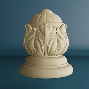 Wooden Newel Post Cap, Decorative Finial for Staircase Pillars, Wood Carved Post Finial, Bed Post Finial