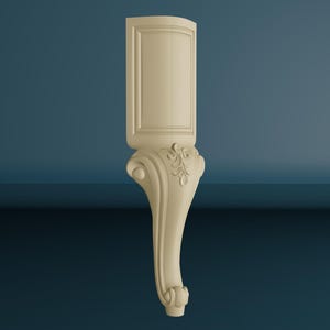 Wood Carved Unpainted Furniture Leg, Ornate Wooden Classic Style Leg, 1 piece