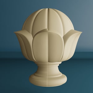 Wooden Newel Post Cap, Decorative Finial for Staircase Pillars, Wood Carved Post Finial, Bed Post Finial