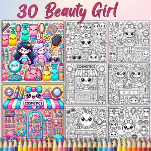 30 Kawaii Beauty Girl Coloring Pages: Anime Manga Chibi Art (Printable)