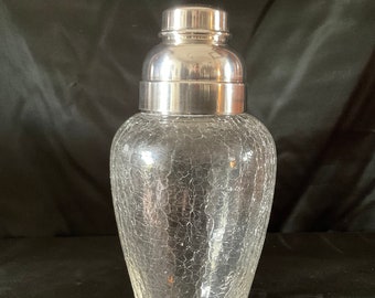 Orig. Cocktail Shaker Art Deco Wilhelm Wolff Craquele Glas