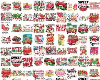 Watermelon Clipart Bundle Sublimation, Summer Fruit, Watermelon Design, Digital Download, Watermelon Printable, Digital Download