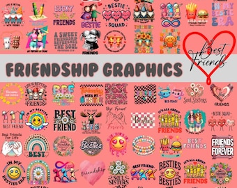 Paquete de imágenes de amistad en formato PNG, diseños de Bet Friends, citas de mejores amigas, camisetas de amistad, citas de amigos, paquete de sublimación, descarga digital