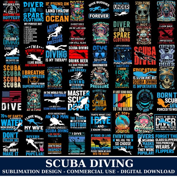 Scuba Diving Png Bundle, Scuba Diver Png, Underwater File, Diver Shirt Png, Diver Quote, Ocean Lover Png, Scuba Diving Cliparts, Sublimation
