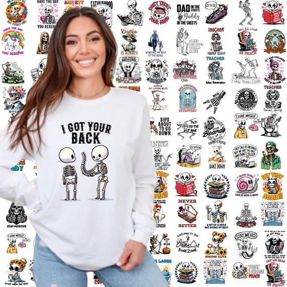 200+ Funny Skeleton Png Bundle, Snarky Skulls, Adult Humor, Sarcastic Png, Skull Shirt, Dead Inside Png, Crafts For Pod, Instant Download