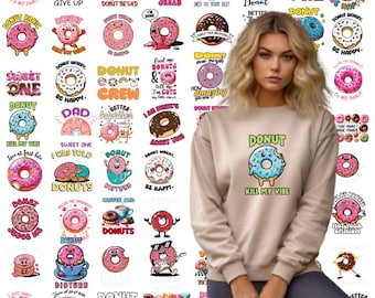 Lustige PNG-Bundle, lustige Food-Grafiken, Donut-Liebhaber Png, Donut Cliparts, T-Shirt-Designs, digitaler Download