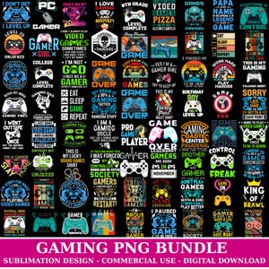Spelgrafikpaket, rolig spelare, spelberoende, png-paket, spelälskare, videospel, speldesigner, speltröja, digital nedladdning