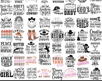 Western SVG/PNG-Bundle, Retro-Western-T-Shirt-Design, Country-SVG, Cowboy-Grafik, Retro-Howdy-Sublimations-PNG, Kommerzielle Nutzung