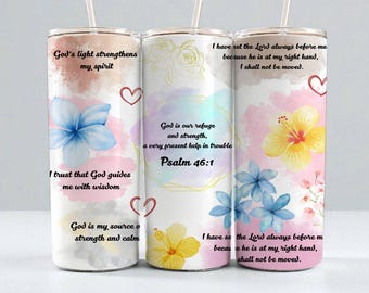 Faith Tumbler Wrap, Christian Bible Verse Sublimation Design (Digital Download)