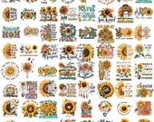 Sunflower Png Bundle, Positive Quotes, Floral Graphics, Sunflower Shirt, Retro Flowers, Motivation Quotes, Boho Png, Bundle Sublimation
