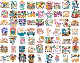 Summer Beach Png Bundle, Vacation Graphics, Summer Vibes, Digital Download, Trendy Summer, Beach Shirt, Commercial use for Pod