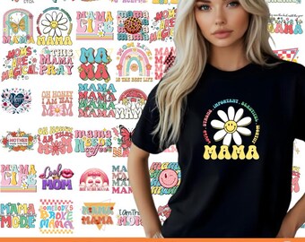 Citas imprimibles de mamá retro, mamá png, mamá divertida, paquete de mamá, regalo de mamá, vida de madre, camiseta de mamá, sarcasmo pngs, uso comercial