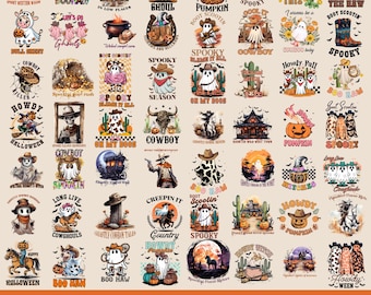 Western Halloween Cowboy Ghost Cliparts (Digital Download)