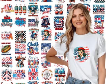 Retro 4th of July Png, Independence Day, Mega Bundle, American Flag, Proud American, 4th of July Quotes, Patriotic Day, Bundle Sublimation