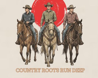 Country Roots Run Deep Png, Cowboy Sublimation Png, Western T-shirt Png, Cowboy Graphic, Wild West Png, Instant Download