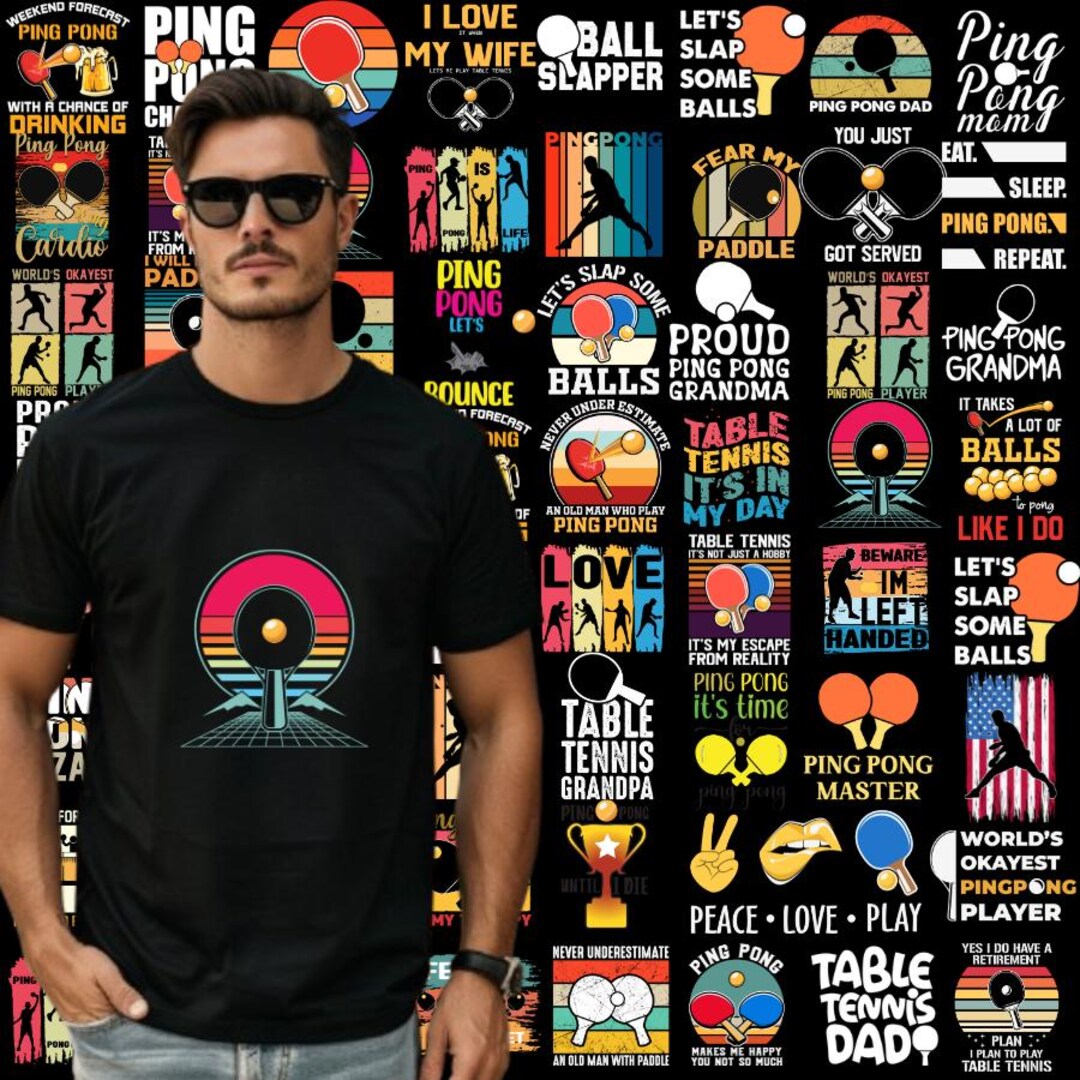 Graphics Design Ping Dh Table Tennis Graphics, Ping Pong Bundle, Digital Bundle, Tennis Shirt ...
