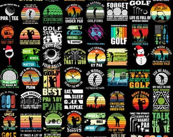 Retro Golf Png bundle, Golfing Pritnable, Golf Quotes, Sport Lover, Golf Shirt, Golf Split, Retro Pngs, Golfer Gift, Commercial use