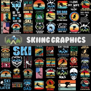 Skidåkning PNG-grafikpaket (digital nedladdning)