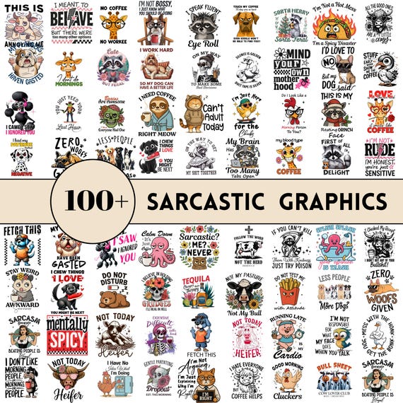 100+ Funny Sarcastic Png Bundle, Funny Quotes, Sarcasm Png, Adult Humour, Funny Shirt, Mug Quotes, Funny Graphics, Digital Download