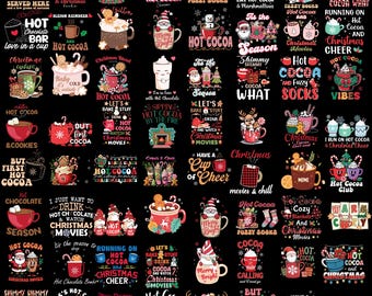 Christmas Hot Cocoa PNG Clipart Bundle (Digital Download)