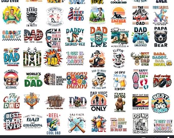 Paquete de imágenes PNG de papá divertido, Día del padre, Gráficos divertidos, Mejor papá, Cita de papá, Camiseta de papá, Regalo de papá, Amo a mi papá, Paquete de sublimación