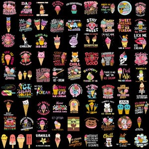Eiscreme Png-Bundle, lustige Eiscreme, Sommer Cliparts, Eistüte, Eiszeit, süße Leckereien, Bundle Sublimation, Sofort-Download
