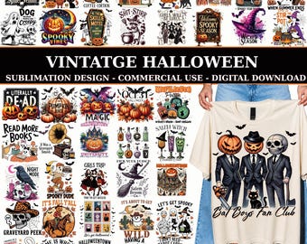 Vintatge Halloween T-Shirt Designs, Funny Ghost Png, Halloween Ghoul Squad Png, Pumpkin Patch Sublimation Dtf, Commercial use