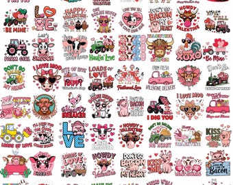 Valentine Farm Png Bundle, Chicken lover, Valentine Graphics, Farmer Gift, Couple Chicken, Sublimation File, Commercial use for Pod