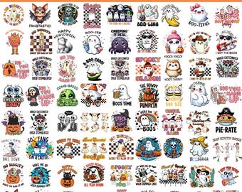 Funny Halloween Graphics, PNG Clipart Bundle (Digital Download)