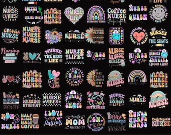 Nurse Life Png Bundle, Nurse Graphics, Digital Bundle, Nurse Gift, Nurse Shirt, Nurse Quotes, Bundle Sublimation, Commercial use