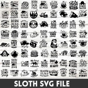 Funny Sloth Svg Bundle, Cute Sloth, Animal Lover, Sarcastic Quotes, Quirky Sloth, Funny SVG, Cut File, Digital Download