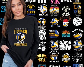200+ Volleyball Mega Png Bundle, Volleyball Shirt Png, Game Day Quote, Sport Shirt Design, Retro Voleyball Png, Commercial use, DTF