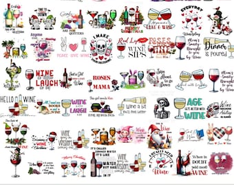 Wine Lover Bundle, Wine Quotes, Wine Png, Wine Saygns, Funny Printable, Wine Glass, Wine Designs, Bundle Subliation, Digital File