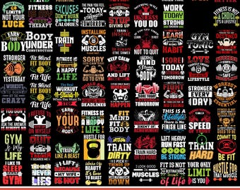 Workout Png Bundle, Gym Graphics, Stay Fit, Motivational Quotes, Gym Shirt, Ftiness Png, No pain No gain, Gym Sublimation, Digital Download