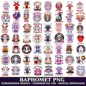 Leuke Baphomet PNG-clipartbundel, occulte afbeeldingen (digitale download)
