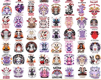 Cute Baphomet PNG Clipart Bundle, Occult Graphics (Digital Download)