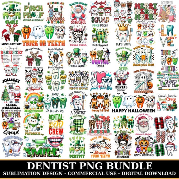 Dentist Png Bundle, Dental Graphics, Dental Assistant, Dental Hygenist, Dental File, Digital bundle, Dentist Shirt, Commercial Use, Digital