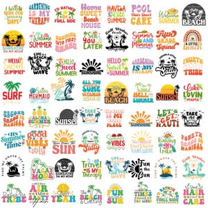 Sommar Svg Bundle, Tropisk Semester Svg, Sommarskjorta Svg, Semesterskjorta Citat, Solsken Svg, DTF, Digital Nedladdning