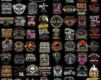 Motorcycle Graphic Designs, Biker Skull Cliparts (Digital Download)
