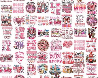 Nurse Valentine Png Bundle, Valentines Day Gift for nurse, Romantic Day, Nurse Clipart, Valentine Sublimation, Perfect Design For Nurse