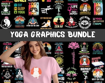 Yoga Meditation Png Bundle, Yoga Sublimation Png, Namaste Quote Png, Yoga Shirt Graphic Design, Digital Files For Sublimation